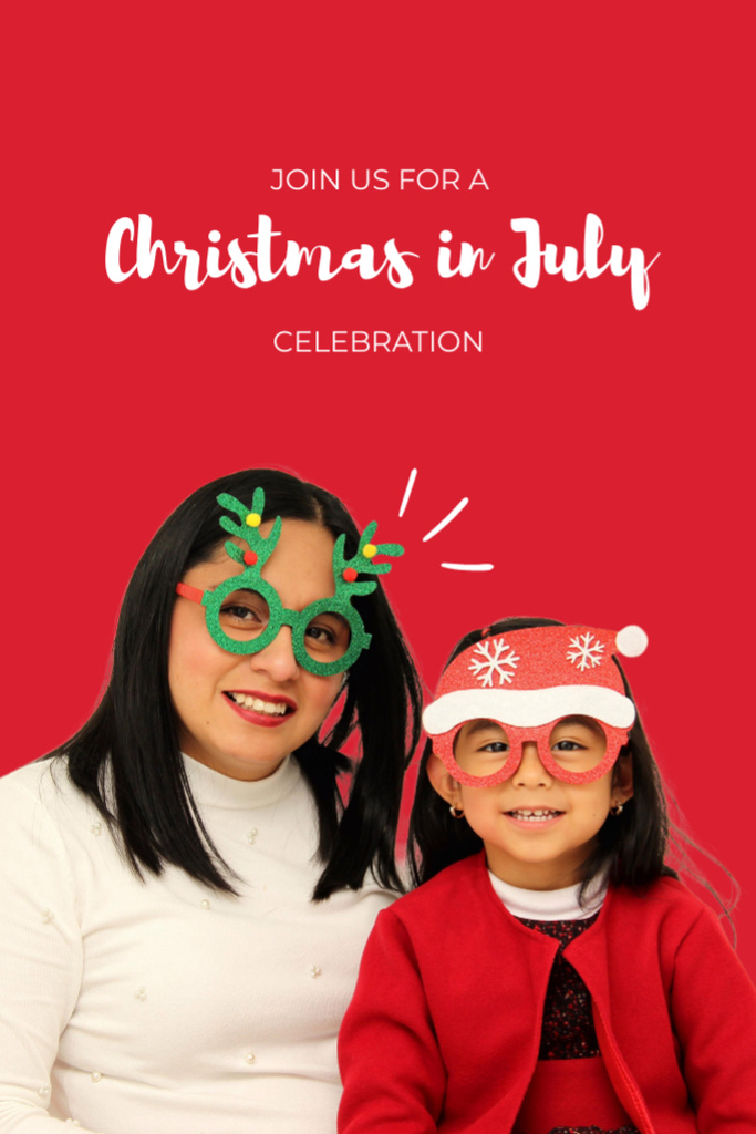 Christmas Sale in July Celebration Announcement Flyer 4x6in Design Template