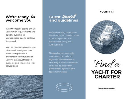 Yacht Tours Offer Brochure 8.5x11in Z-fold Design Template