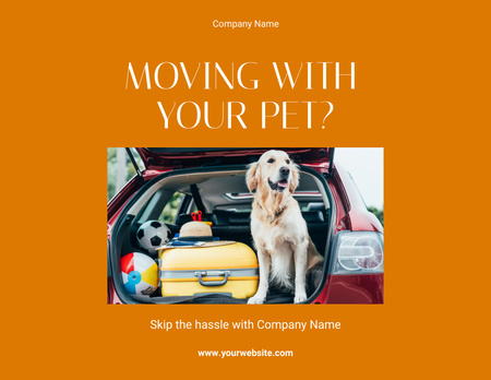 Happy Golden Retriever Traveling by Car Flyer 8.5x11in Horizontal Design Template