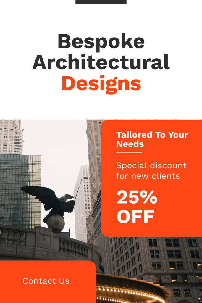 Ontwerpsjabloon van Pinterest van Tailored Architectural Designs With Discount For Client