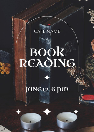 Plantilla de diseño de Evento de lectura de libros en Cozy Cafe Flayer 