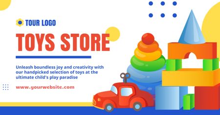 Sale Announcement with Bright Toys Facebook AD Design Template