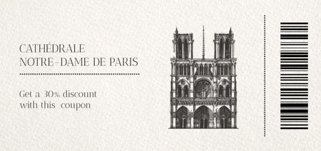 Template di design Tour a Parigi con Sketch Coupon Din Large