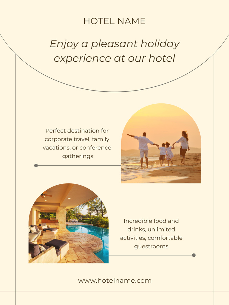 Memorable Family Vacation Offer With Hotel Room Booking Poster 36x48in – шаблон для дизайна