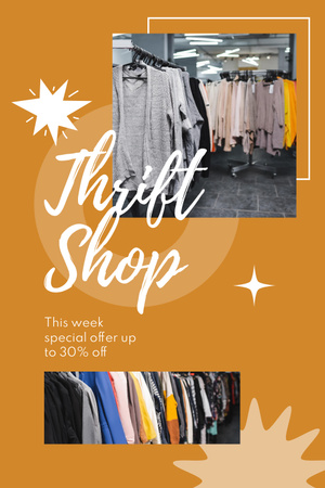 Pre-owned clothes store thrift shop Pinterest – шаблон для дизайну
