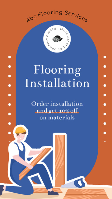 Masterly Flooring Installation Service With Discount On Materials Instagram Video Story Πρότυπο σχεδίασης