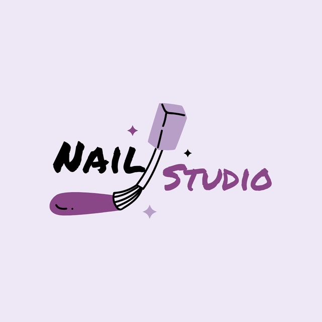 Skilled Nail Salon Services Offer With Polish Logo Design Template