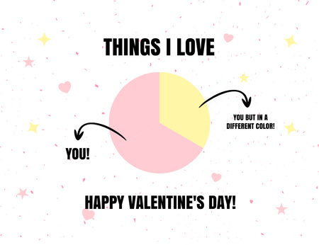 Romantic Chart with Happy Valentine's Day Thank You Card 5.5x4in Horizontal Design Template