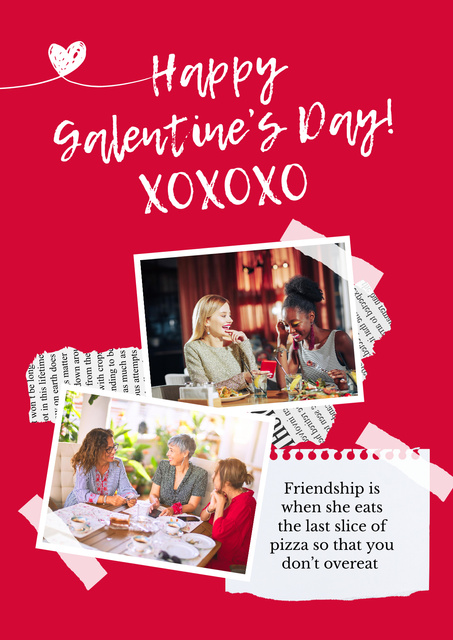 Template di design Friends celebratig Galentine's Day Holiday Poster