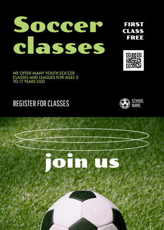 Soccer Classes Announcement Invitation Design Template
