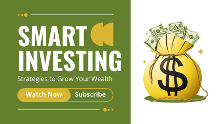 Chytré investice pro růst příjmů Youtube Thumbnail Šablona návrhu