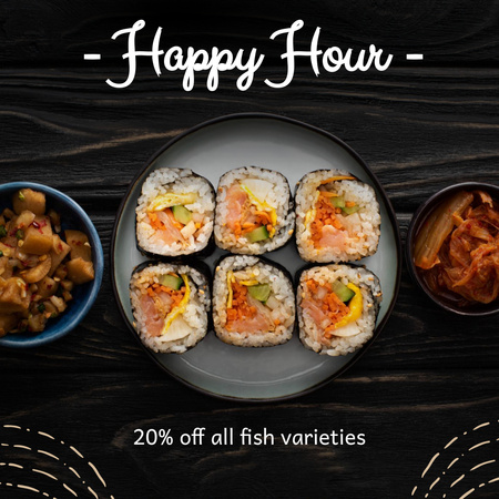 Happy Hour on Fish Varieties Instagram Design Template