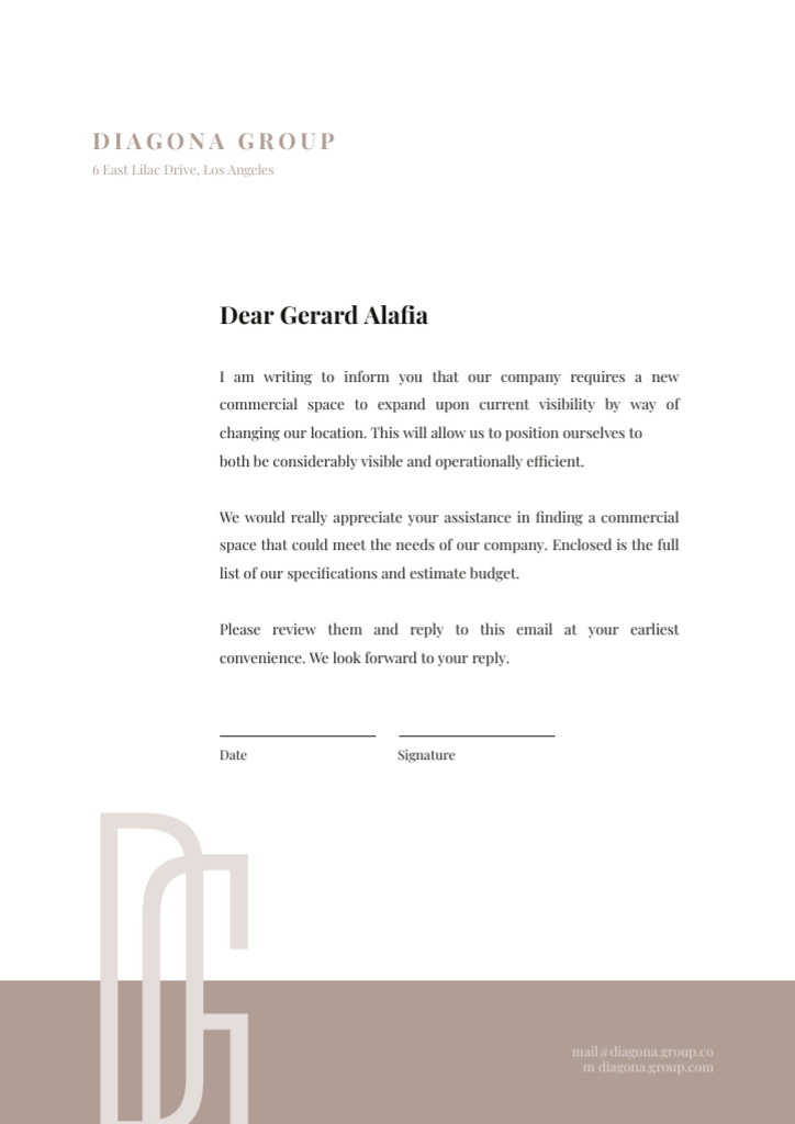Template di design Requirement for New Commercial Space for Company Letterhead
