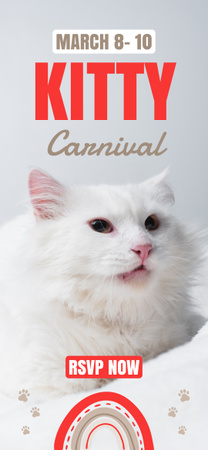 Kitty Carnival Announcement with Fluffy White Cat Snapchat Geofilter Design Template