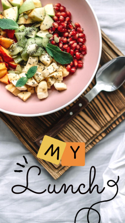 Designvorlage Yummy Lunch on Table für Instagram Video Story