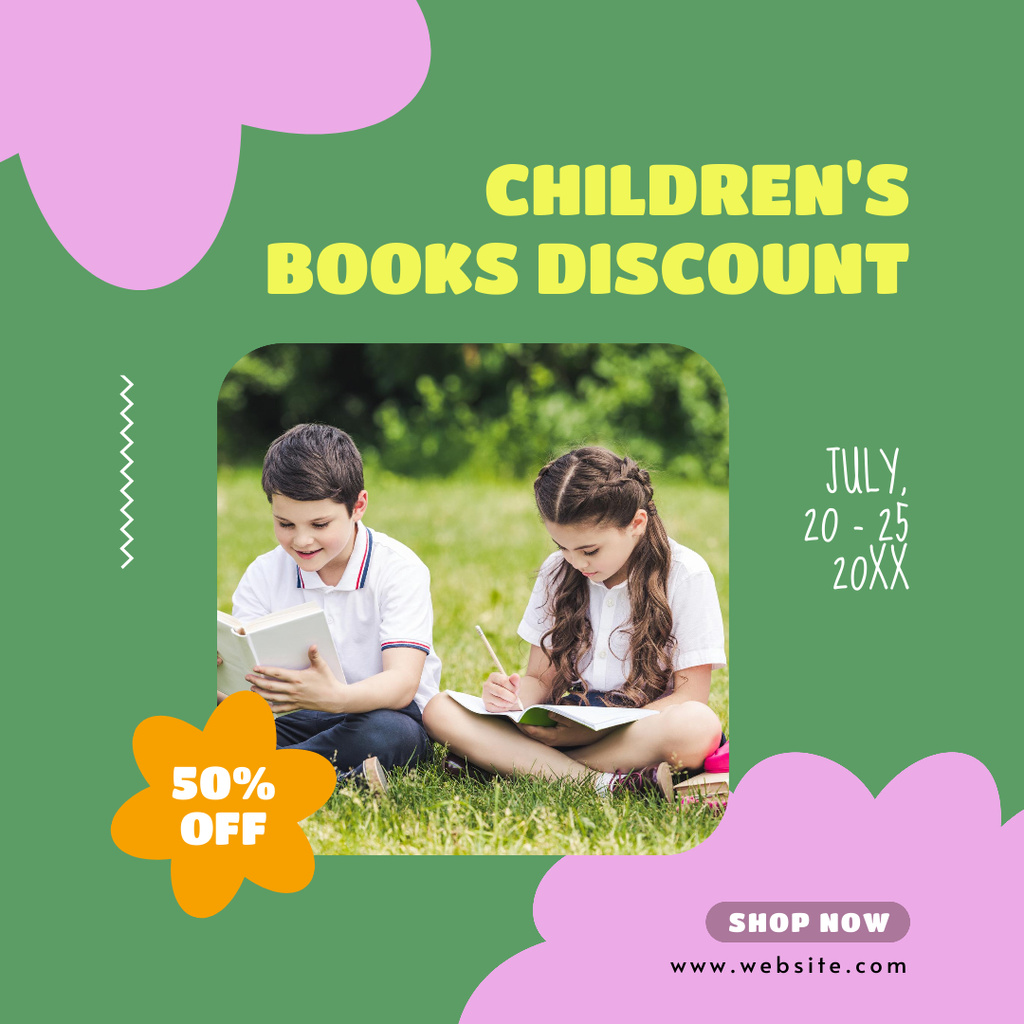 Ontwerpsjabloon van Instagram van Children’s Book Discount Offer