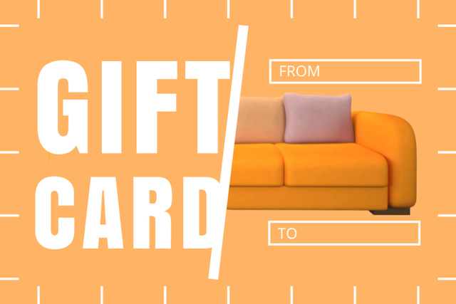 Gift Card Offer for Stylish Home Furniture Gift Certificate Tasarım Şablonu