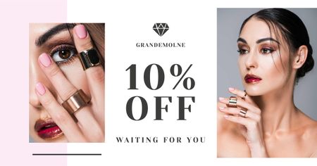 Modèle de visuel Jewelry Store Discount Offer - Facebook AD