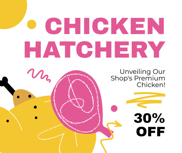 Designvorlage Meat from Chicken Hatchery für Facebook