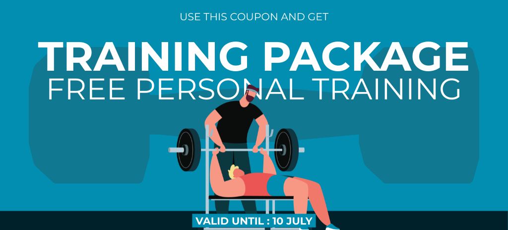 Template di design Free Personal Training Coupon 3.75x8.25in