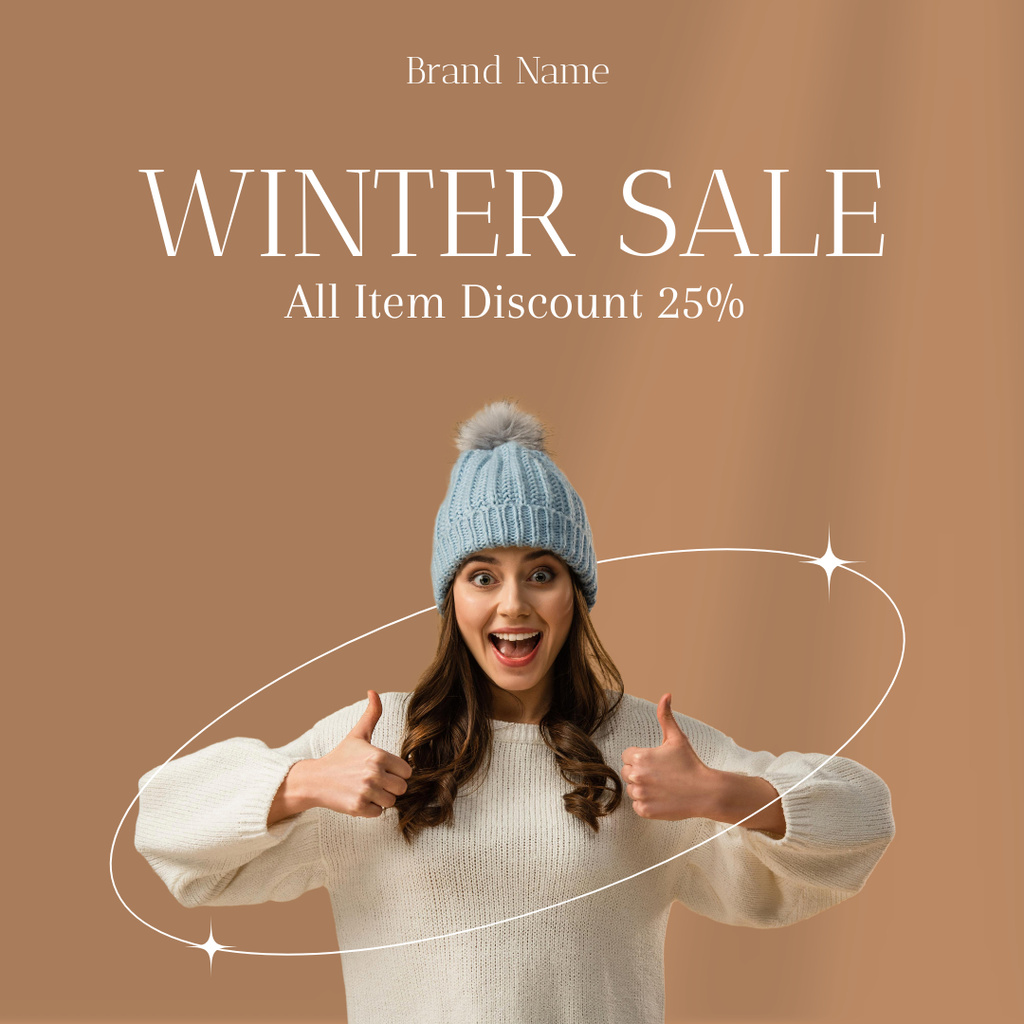 Discount on Winter Clothes Instagram ADデザインテンプレート