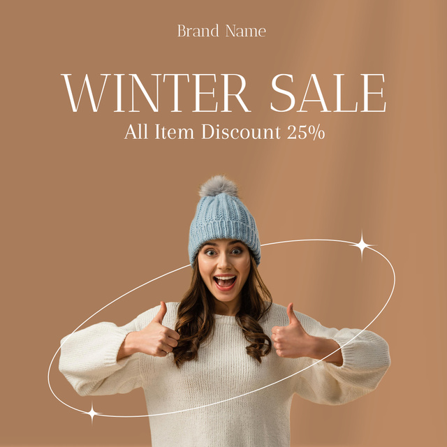 Ontwerpsjabloon van Instagram AD van Discount on Winter Clothes