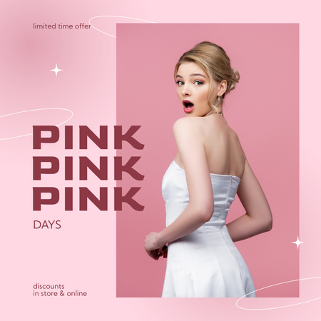 Oferta Limitada da Coleção Pink Wear Instagram AD Modelo de Design