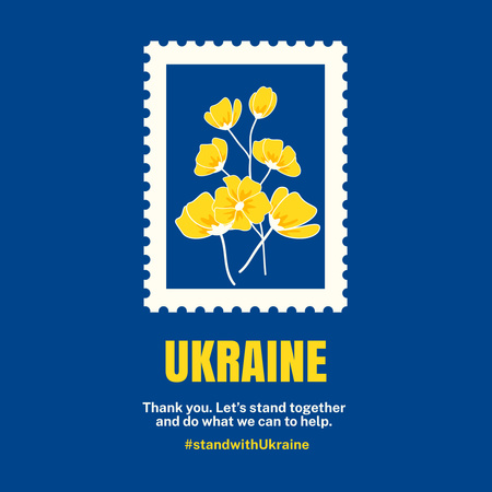 Sárga virágok Ukrajnának Instagram tervezősablon