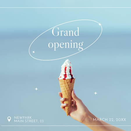 Ice Cream Cafe Grand Opening Announcement Instagram Design Template