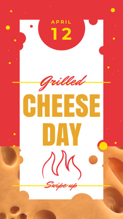Grilled cheese day with Fire illustration Instagram Story Design Template