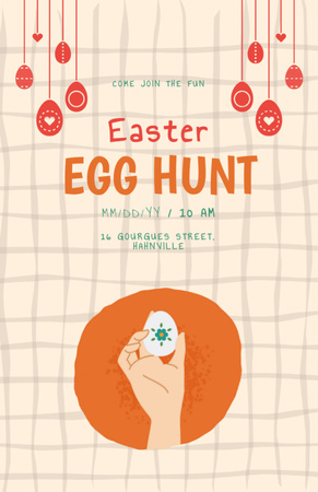 Ontwerpsjabloon van Invitation 5.5x8.5in van Easter Egg Hunt Event Ad on Orange