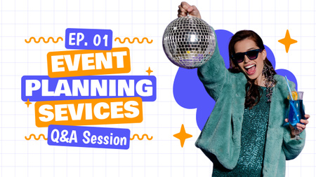 Plantilla de diseño de Sesión de preguntas y respuestas sobre planificación de eventos Youtube Thumbnail 