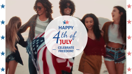 Designvorlage Junge Amerikaner feiern den Unabhängigkeitstag der USA für Full HD video