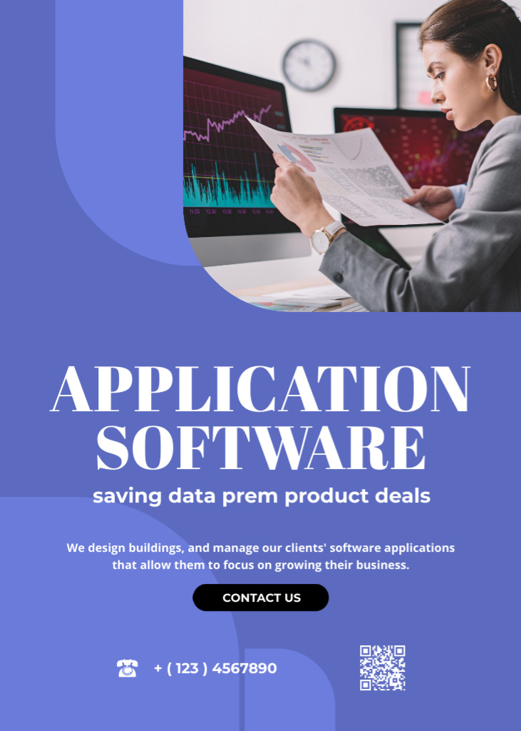 Application Software Ad Flayer Design Template