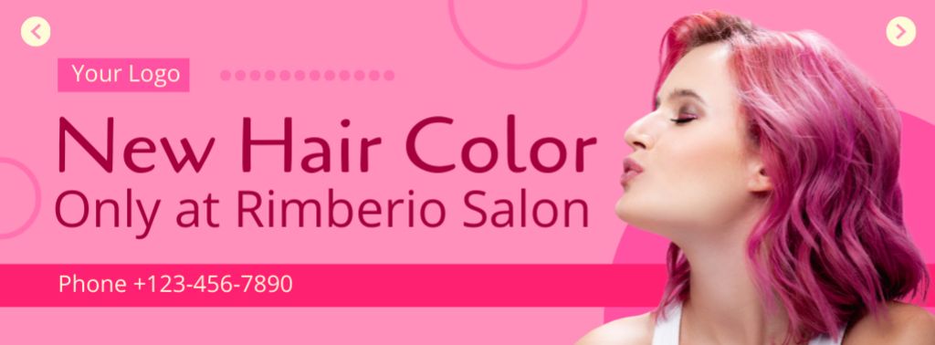 Designvorlage Offer of New Hair Dye Color für Facebook cover