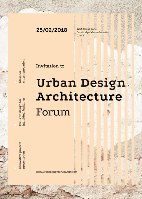 Szablon projektu Urban design forum ad on Beige concrete wall Invitation