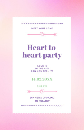Heart to Heart Party Announcement Flyer 5.5x8.5in Design Template