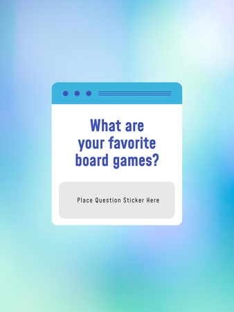 Plantilla de diseño de Pregunta favorita sobre juegos de mesa Poster US 
