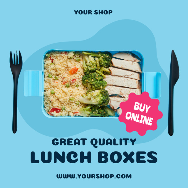 Plantilla de diseño de Offer of Great Quality Lunch Boxes Animated Post 