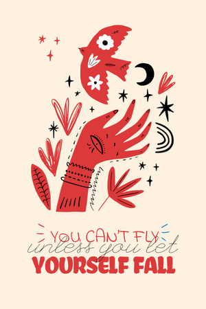 Szablon projektu Mental Health Inspiration with abstract illustration Pinterest