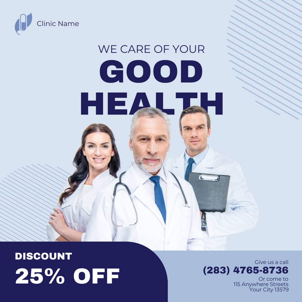 Offer of Professional Healthcare Services with Discount Instagram – шаблон для дизайна
