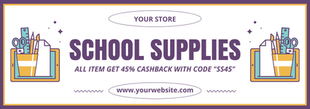 Platilla de diseño Discount on All School Supplies with Cashback Tumblr