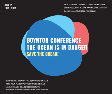 Designvorlage Ecology Conference Invitation in Colorful Frame für Facebook