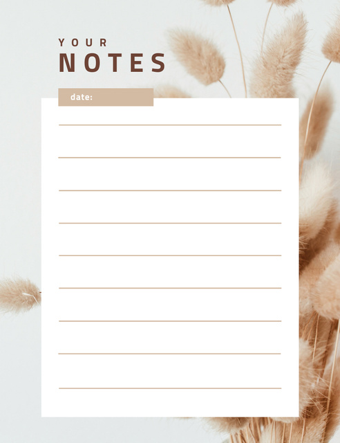 Personal Daily Organizer with Decorative Flowers Notepad 107x139mm – шаблон для дизайну