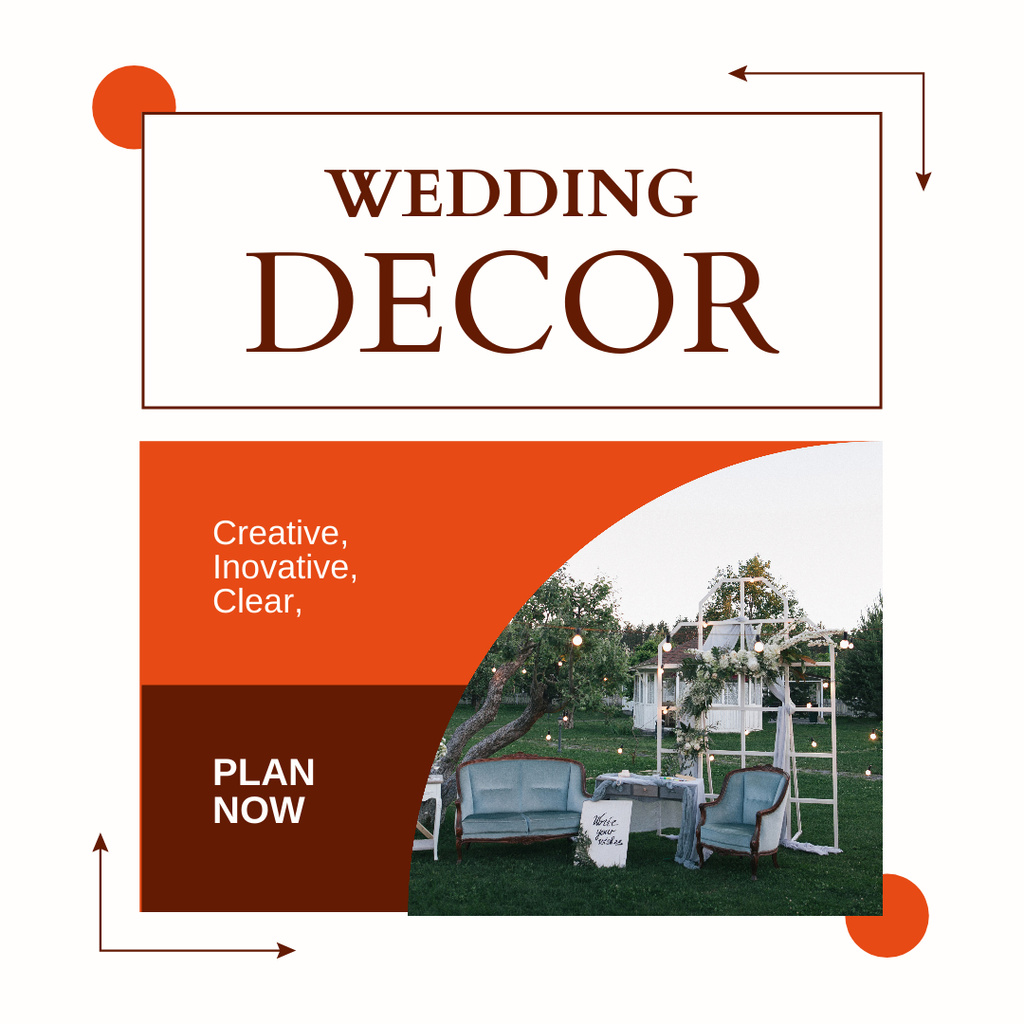 Designvorlage Floral Wedding Decor for Outdoor Decoration für Instagram