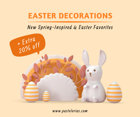 Easter Holiday Sale Announcement Facebook Design Template