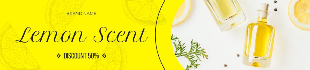Ontwerpsjabloon van Ebay Store Billboard van Perfume Ad with Lemon Scent