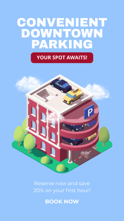 Convenient Downtown Parking Services Offer Instagram Story Design Template