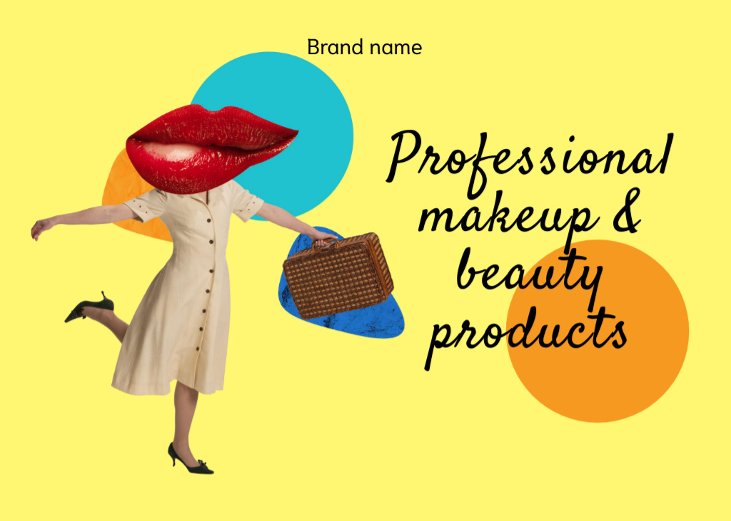 Ontwerpsjabloon van Postcard 5x7in van Exquisite Makeup Products Sale Offer Announcement