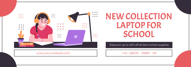 Offer New Collection Laptop for School Tumblr Design Template